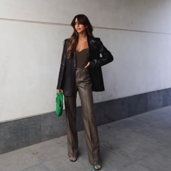 ZARA Faux Leather Pants *Blogger Favorite * - Picture 2 of 13